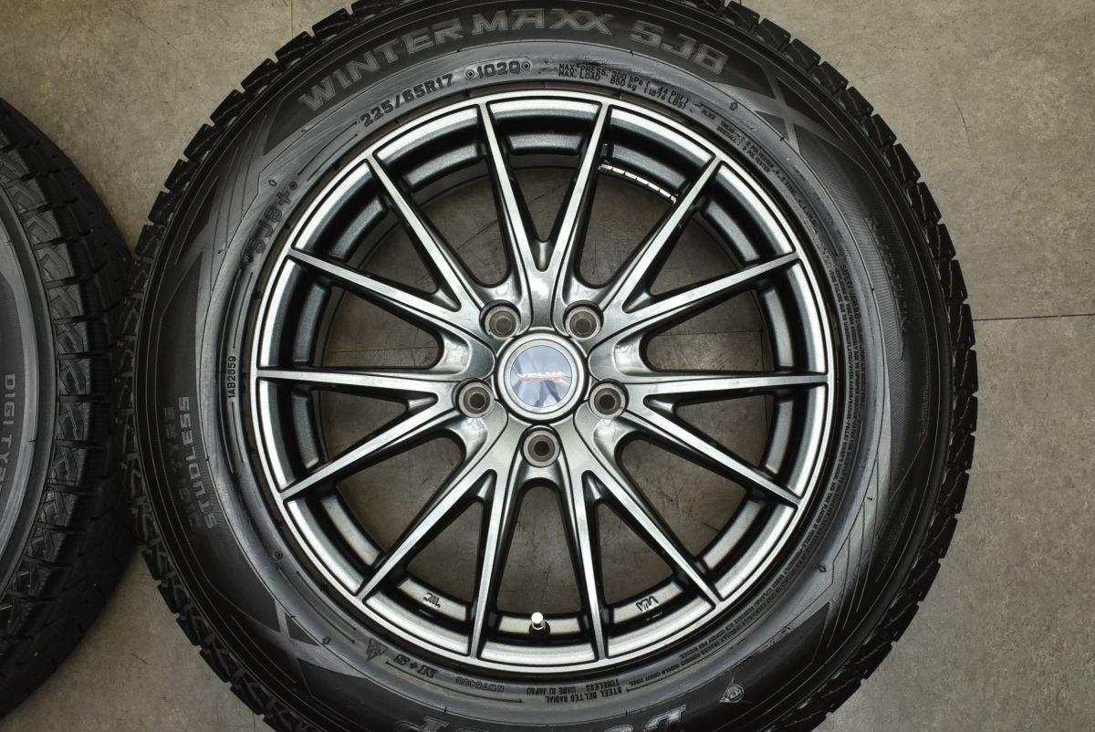  バリ溝 WEDS VELVA SPORT 17 in 7 J 48 PCD 114 3 ダンロップ ウィンターマックス SJ 8 225 65 R エクストレイル CX 5 スタッドレス 17インチ タイヤ ホイールセット