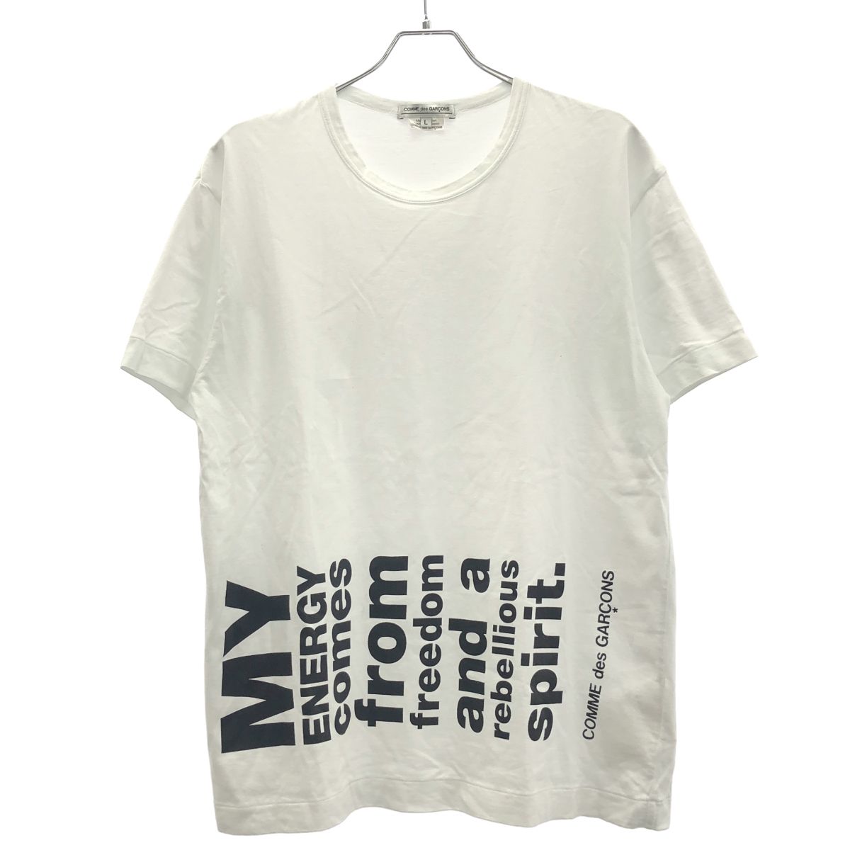 COMME des GARCONS コムデギャルソン MY ENERGY COMES FROM DOM プリントTシャツ OZ T 314 ホワイト L