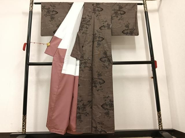 平和屋着物▽紬 反物 着尺 菱文 証紙付き 逸品 未使用 DAAX6694zy 平和