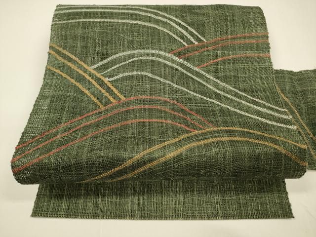 平和屋着物 夏物 八寸名古屋帯 流水文 金糸 正絹 cm