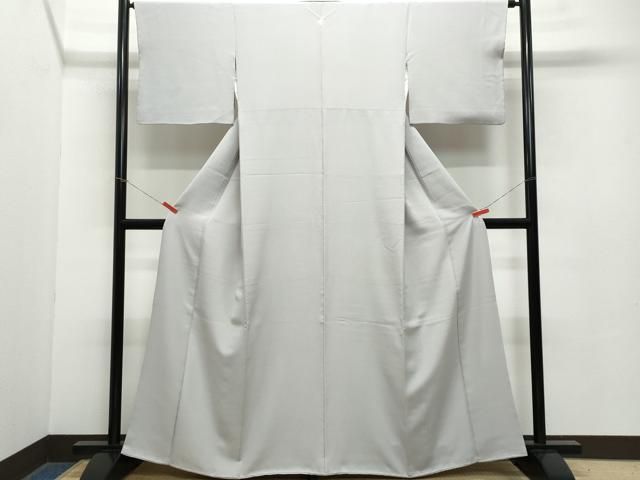 平和屋着物 上質な色無地 牡丹鼠色 正絹 vf