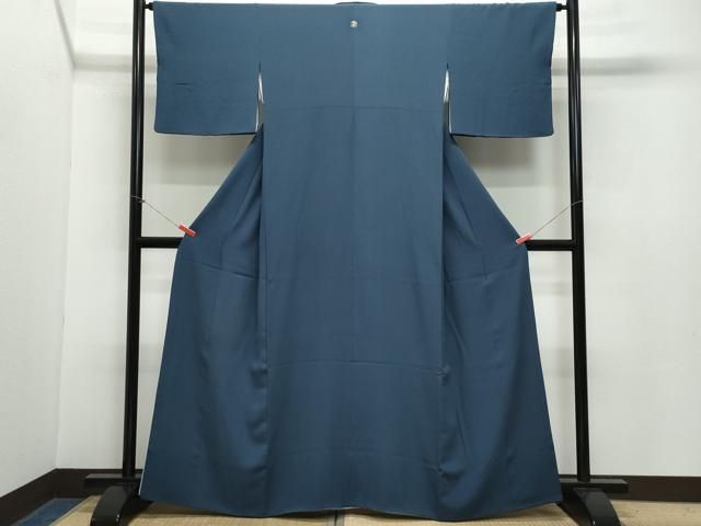 平和屋着物 上質な色無地 藍鉄色 正絹 vf