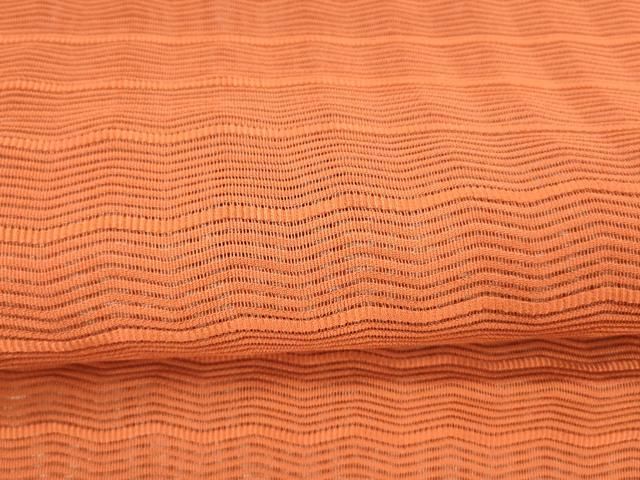  平和屋着物 夏物 八寸名古屋帯 絽綴れ よろけ縞 緋色 正絹 cm 名古屋帯 帯