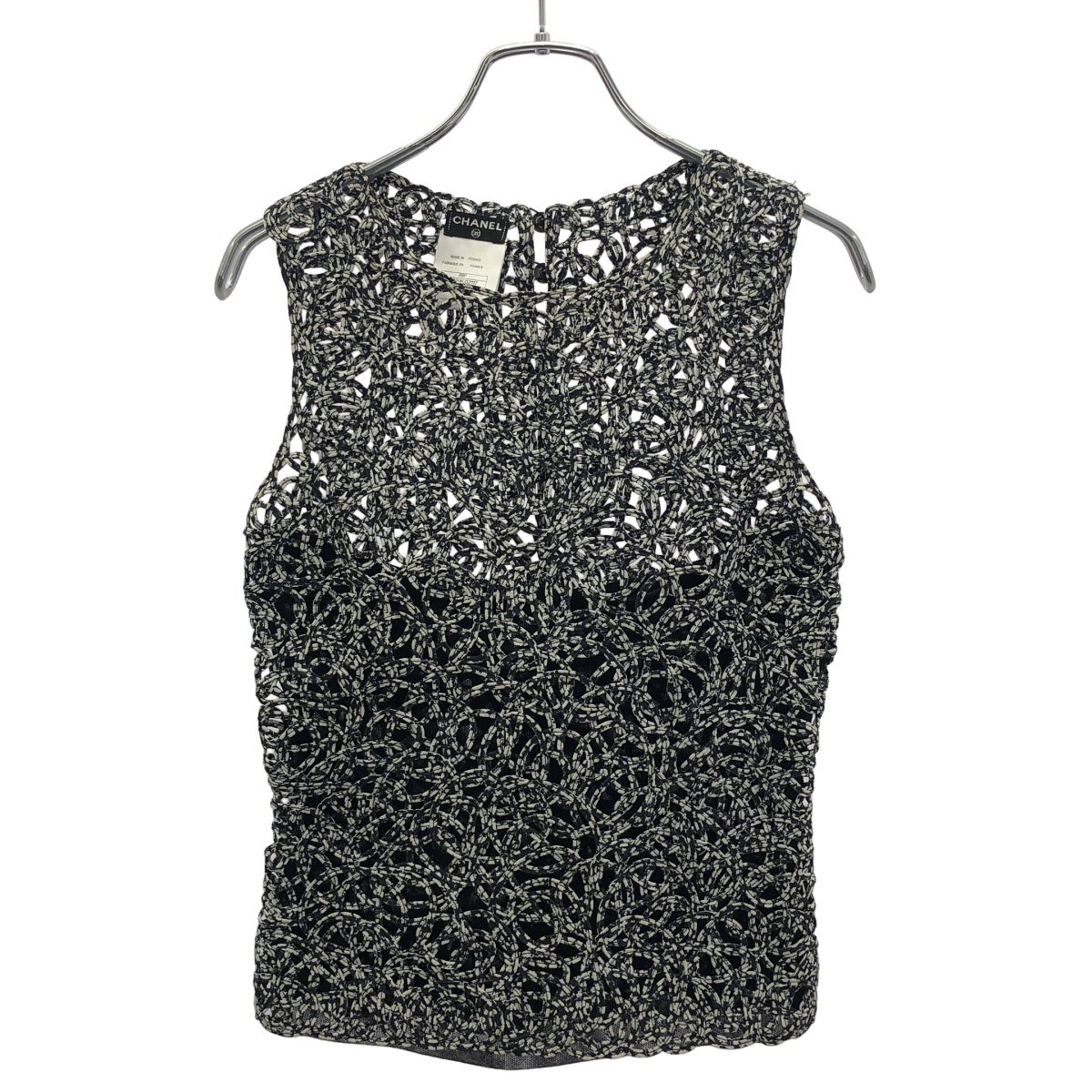 CHANEL シャネル レースノワールベスト P35739K02117 ブラック×ホワイト 34