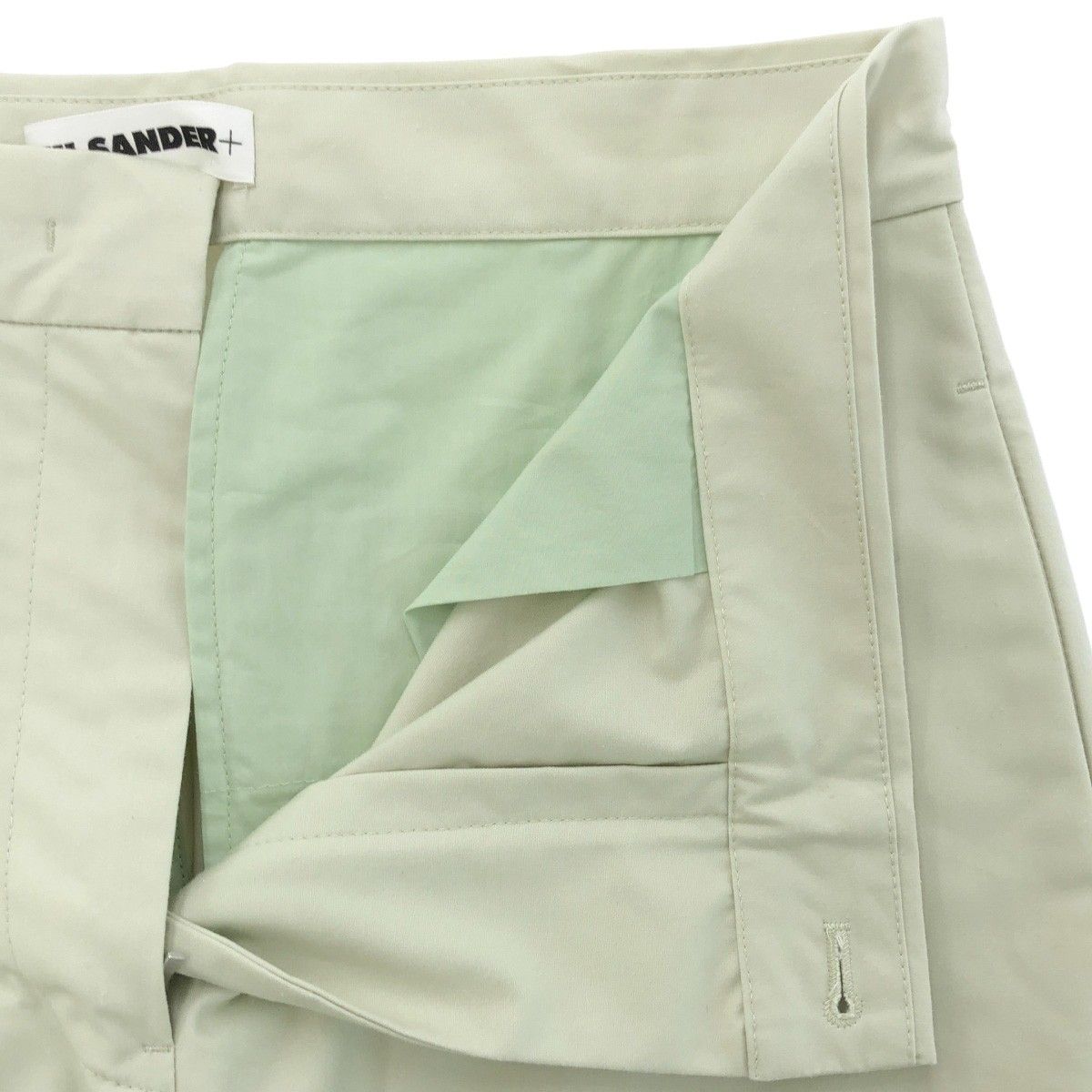 JIL SANDER ジルサンダープラス 25 SS TROUSER 232 EMB コットントラウザーパンツ J 45296 グリーン系 32 その他 パンツ