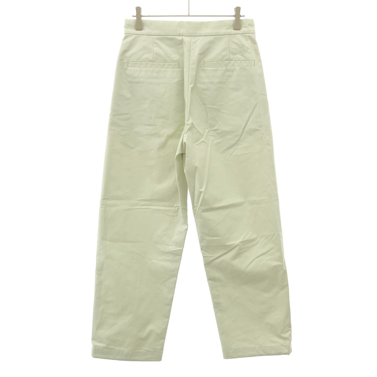 JIL SANDER ジルサンダープラス 25SS TROUSER 232 EMB コットントラウザーパンツ J40KA0266 J45296 グリーン系 32