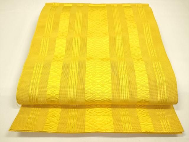 平和屋着物○九寸名古屋帯 横段草花文 金糸 正絹 逸品 DAAZ4355cm