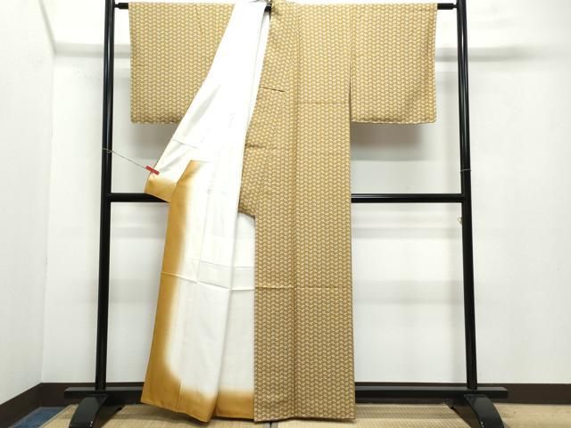  平和屋着物 上質な小紋 草花文 正絹 vf 小紋 着物