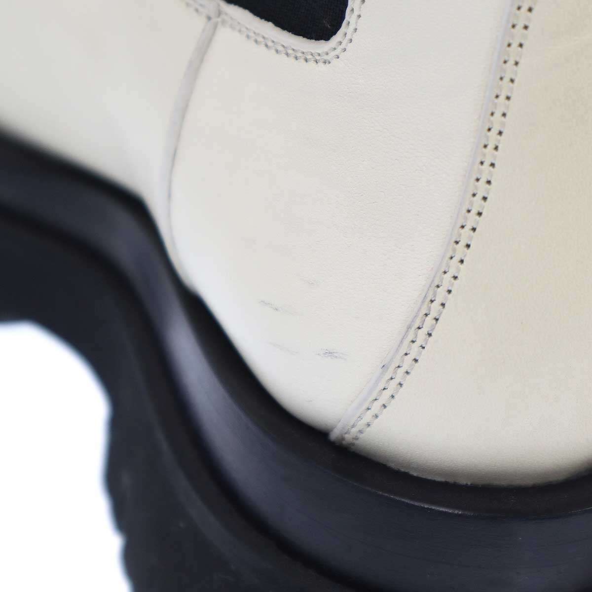 サイドゴアロングチェルシーブーツ ホワイト