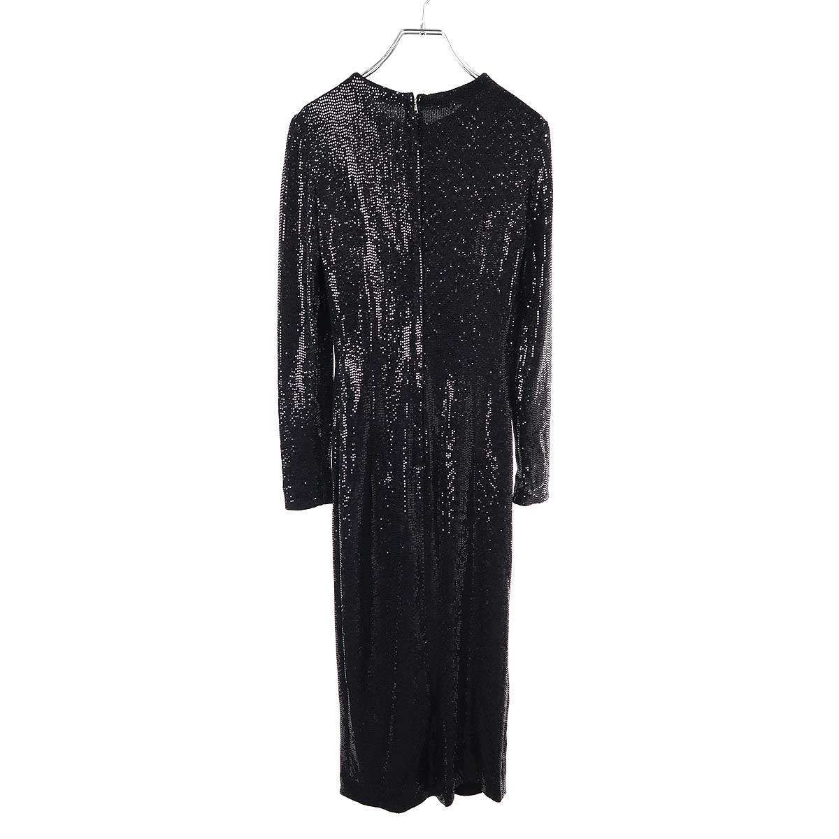 DOLCE-GABBANA ドルチェ＆ガッバーナ スパンコールデザイン ドレスワンピース F 6 R 8 DT FUGOI ブラック 40