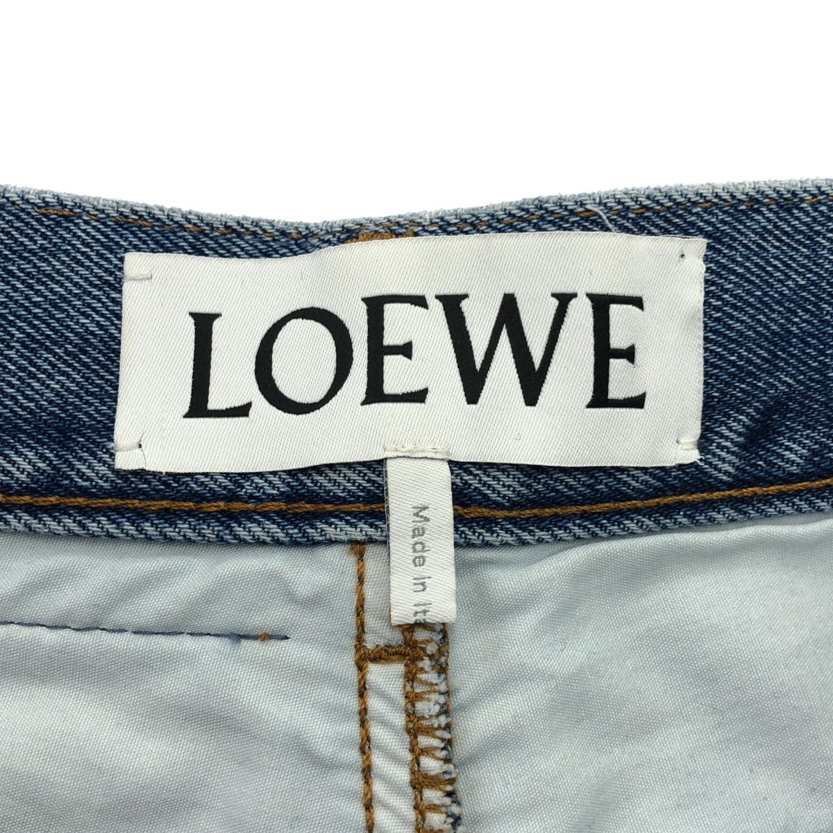 LOEWE ロエベ Anagram Cropped Jeans アナグラムダメージ クロップド