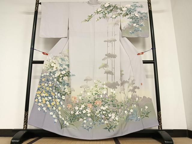 平和屋着物○本加賀友禅 瀬戸算 塩瀬 九寸名古屋帯 型染 向かい鳥更紗