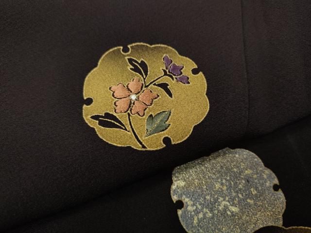 平和屋着物●訪問着　竹屋町刺繍　雪輪花文　金糸　正絹　逸品　未使用　CABA1710ut 平和屋着物○訪問着 竹屋町刺繍 雪輪花文 金糸 正絹 逸品 未