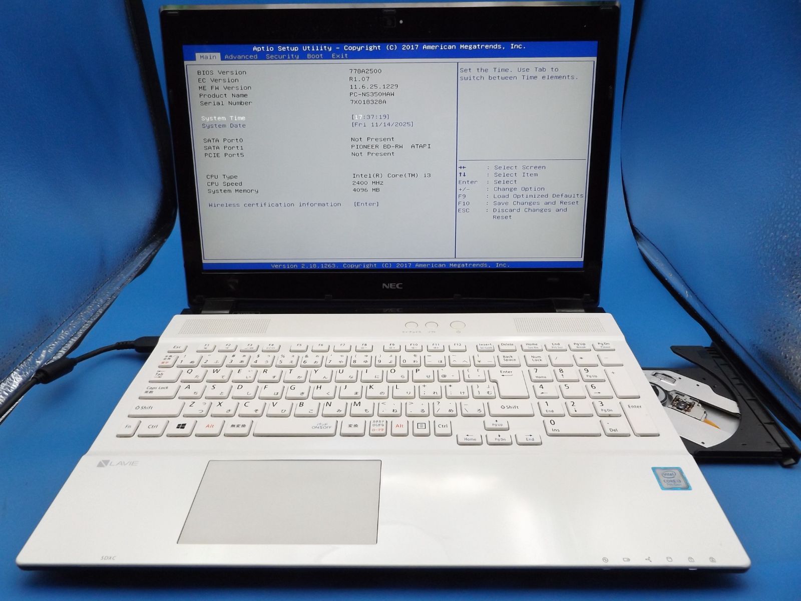 ジャンク】NEC LAVIE NS350H 第7世代 Core i3-7100U メモリ4GB Blu