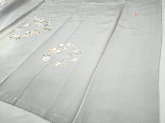 平和屋着物○訪問着 友禅 作家物 草花丸文 暈し染め 正絹 逸品 未使用