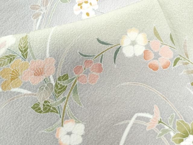 平和屋着物○訪問着 友禅 作家物 草花丸文 暈し染め 正絹 逸品 未使用