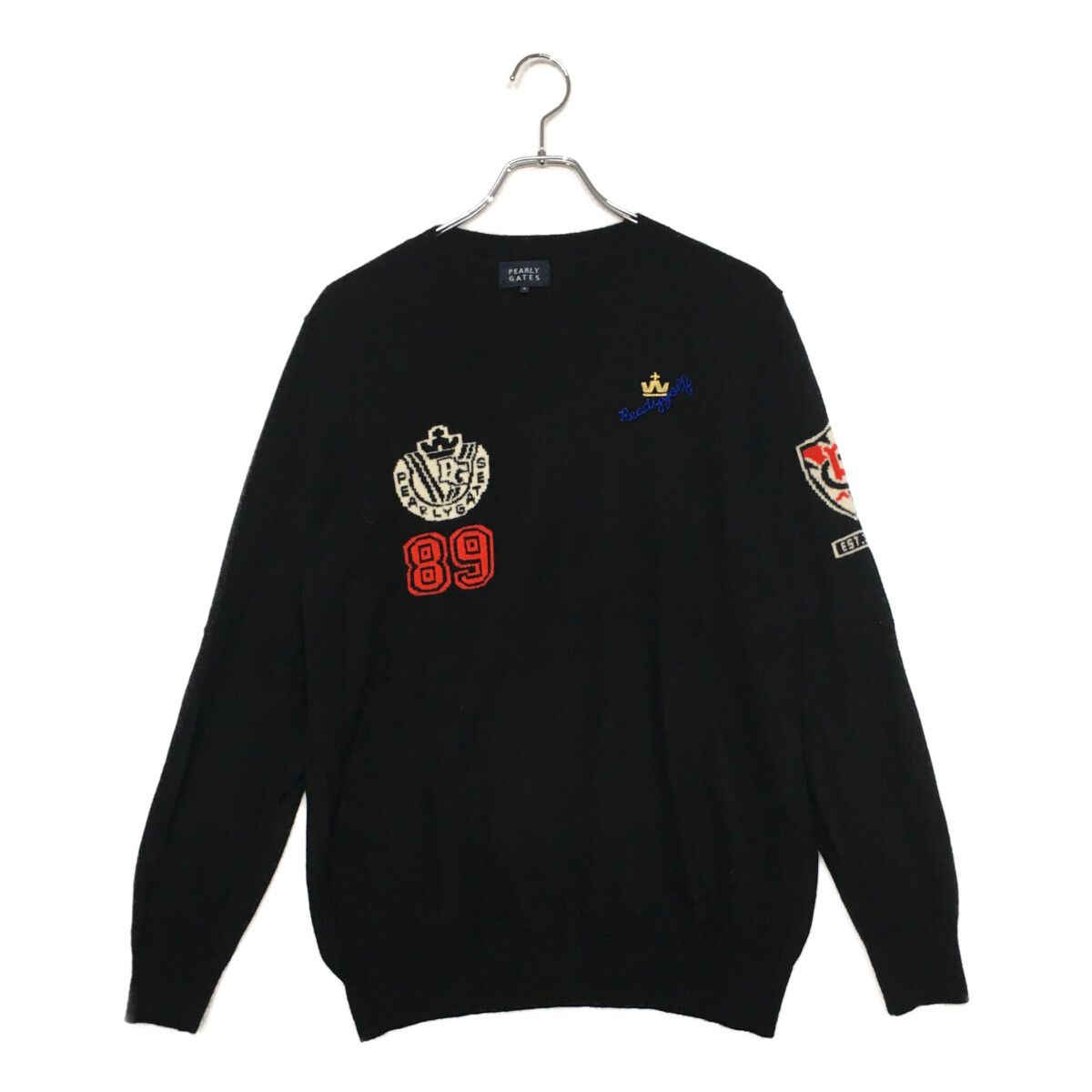 PEARLY GATES ロゴカシミアセーター 　サイズ6 ゴルフ メンズ パーリーゲイツ PEARLY GATES セーター 6(LL) 黒
