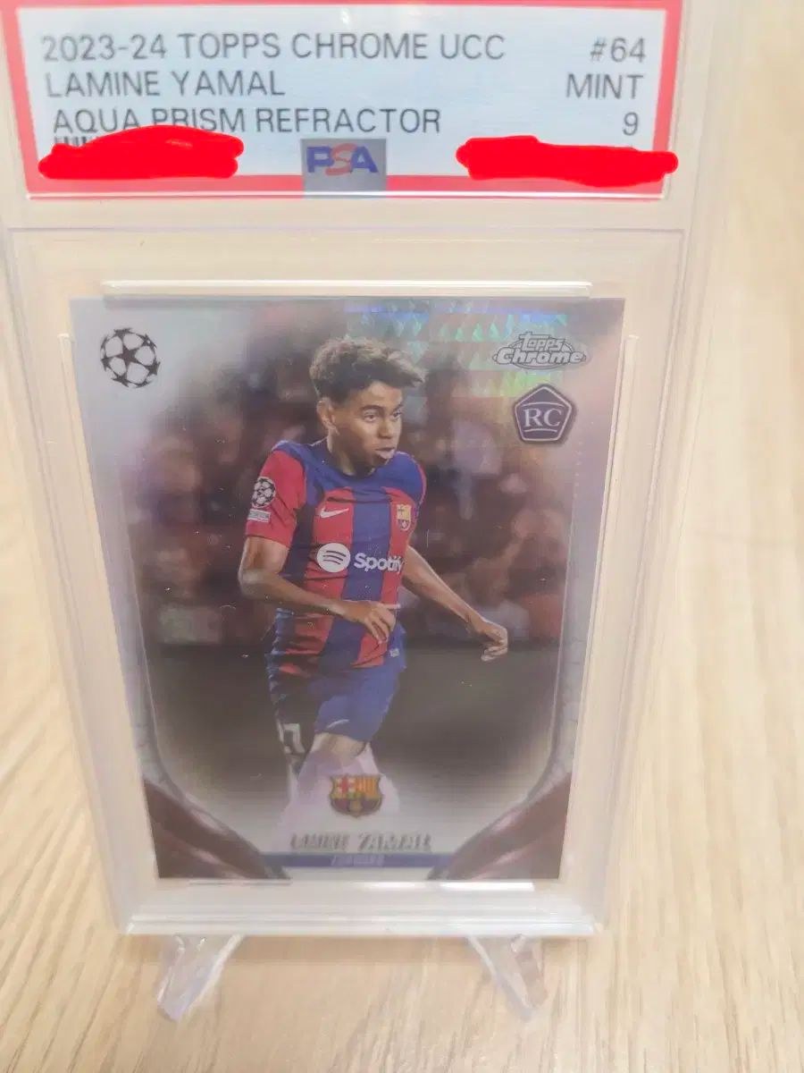 23 24 TOPPS トップス クロム ヤマル ルーキー アクア プリズム リー PSA9