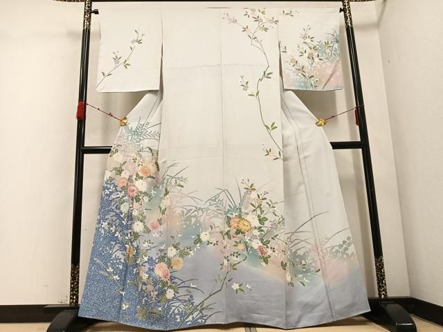 平和屋着物●訪問着　友禅作家物　枝花文　暈し染め　正絹　逸品　AABD3451ph 平和屋着物○訪問着 友禅作家物 枝花文 暈し染め 正絹 逸品 AABD3451ph