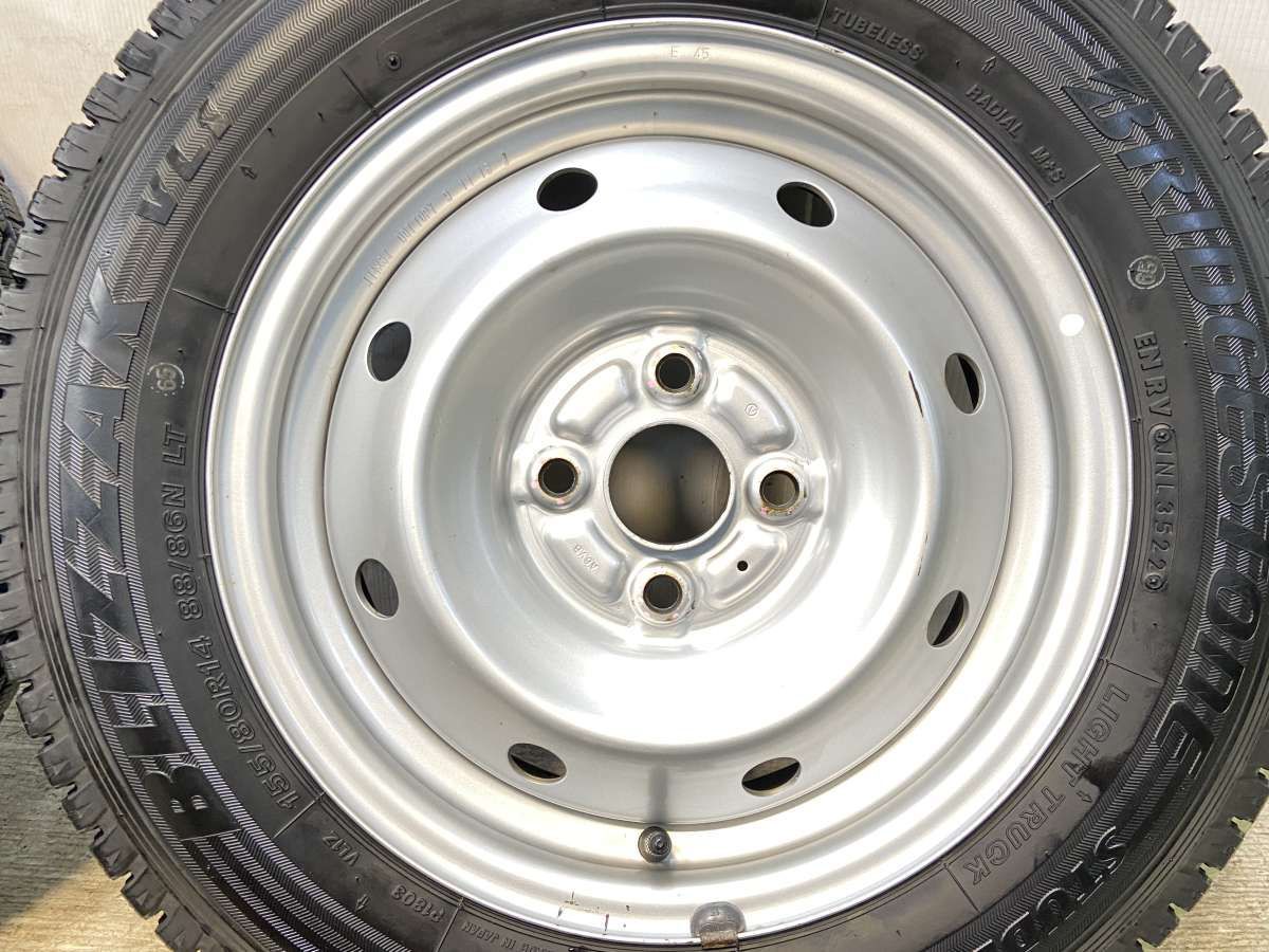  155 80 R 14 88 86 LT ブリヂストン ブリザック VL 1 A 6 VB E 45 x 5 0 39 100 4穴 タイヤ スタッドレスタイヤ ホイールセット 4本セット w タイヤ ホイールセット タイヤ ホイール