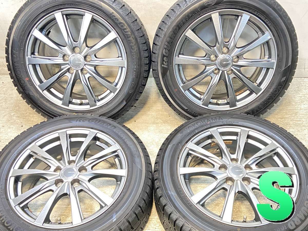 Kuma 205/55R16 IG60ホイールセット 中古③ 205/55R16 ヨコハマ アイスガード iG50 PLUS GRASS 16x6.5 48 100-5穴