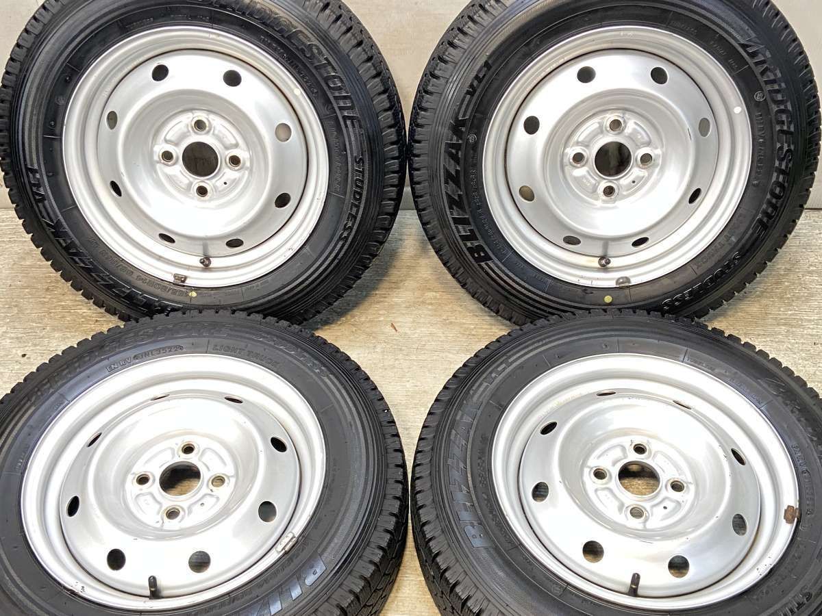 155 80 R 14 88 86 LT ブリヂストン ブリザック VL 1 A 6 VB E 45 x 5 0 39 100 4穴 タイヤ スタッドレスタイヤ ホイールセット 4本セット w