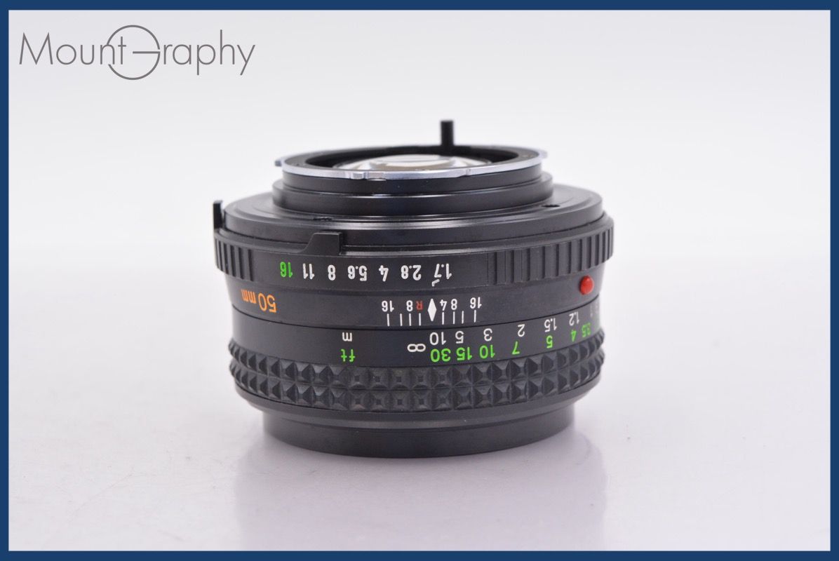 ミノルタ MINOLTA MD ROKKOR 50mm F1.7 前後キャップ-レンズフィルター付 完動 同梱可 am1495