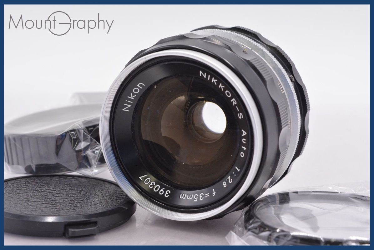 実用 ニコン Nikon NIKKOR-S Auto 35mm F2.8 非Ai 前後キャップ-レンズフィルター付 完動 同梱可 am1502