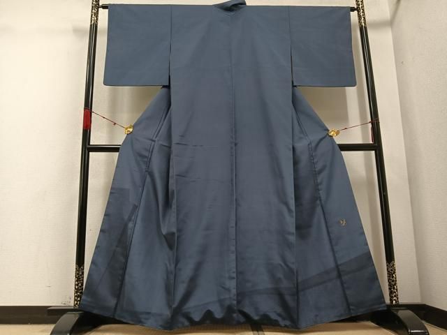 平和屋着物●染色作家　寺島利男　訪問着　紬地　ろうけつ染め　草木文　正絹　逸品　AABD3474ph 平和屋着物○染色作家 寺島利男 訪問着 紬地 ろうけつ染め 草木文 正絹