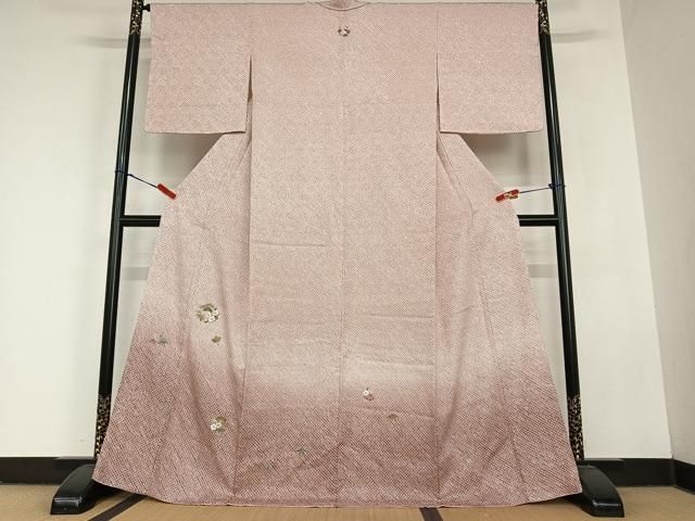 平和屋着物○訪問着 総絞り 刺繍 松竹梅 暈し染め 金糸 正絹 逸品 未