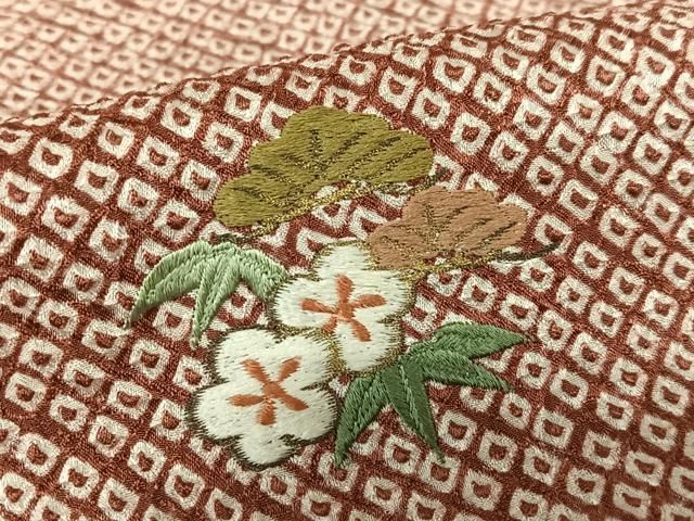 平和屋着物○訪問着 総絞り 刺繍 松竹梅 暈し染め 金糸 正絹 逸品 未