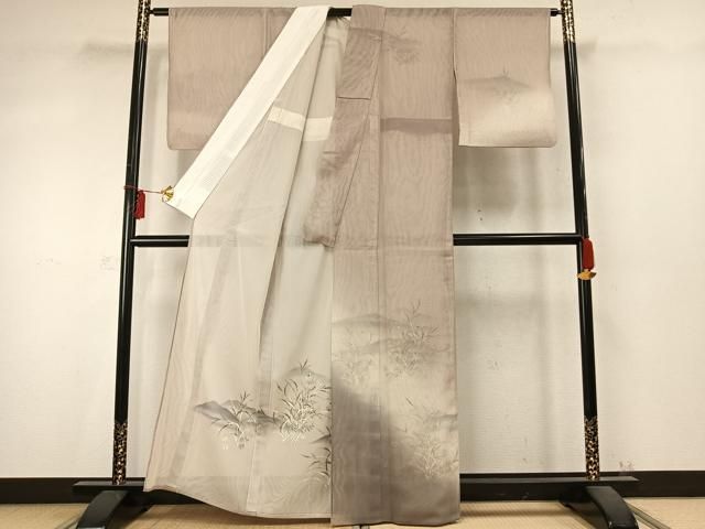 平和屋着物▽訪問着 無双 紗袷 紗×紗 手描き 風景花文
