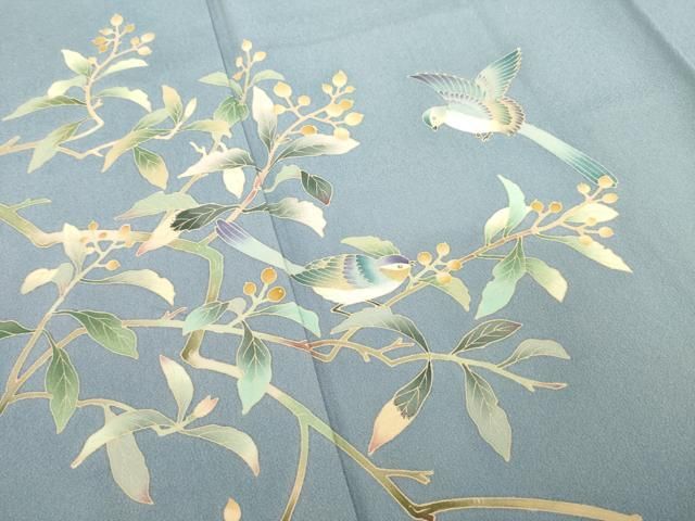 平和屋着物○訪問着 友禅 作家物 花鳥文 正絹 逸品 AABD0917ck - メルカリ