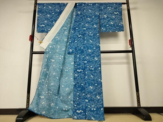  平和屋着物 夏物 小紋 絽 草花文 洗える着物 jd 小紋 着物