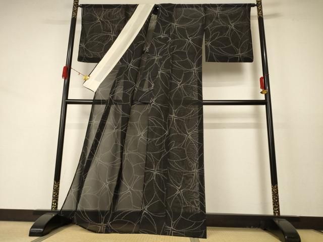 平和屋着物＊夏物 紗紬 縞 正絹 逸品 AABC3520jd