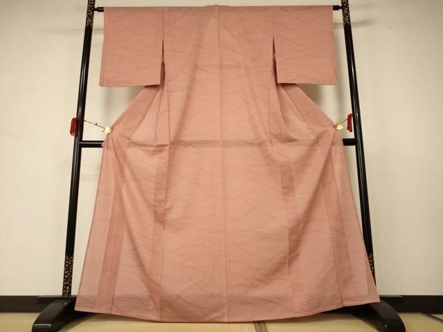 平和屋着物 夏物 色無地 絽 芝紋紗 遠州茶色 正絹 jd