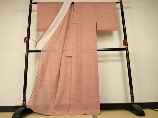 平和屋着物 夏物 色無地 絽 芝紋紗 遠州茶色 正絹 jd