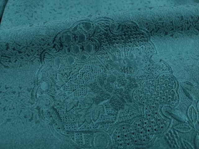 平和屋着物●無地絵羽訪問着　総刺繍　中国三大刺繍　スワトウ刺繍　汕頭刺繍　雪輪花文　高麗納戸色　正絹　逸品　AABD4379ck 平和屋着物○無地絵羽訪問着 総刺繍 中国三大刺繍 スワトウ