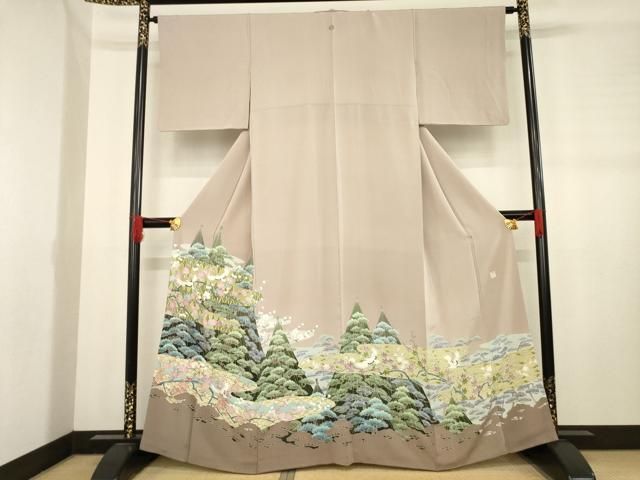 平和屋着物 本加賀友禅作家 毎田健治 色留袖 飛鶴吉祥文 正絹 ck