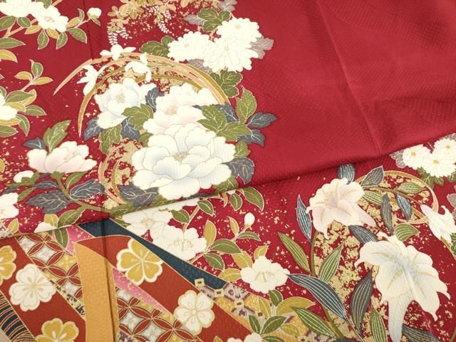  平和屋着物 豪華振袖 流水花丸文 金彩 正絹 ck 振袖 着物