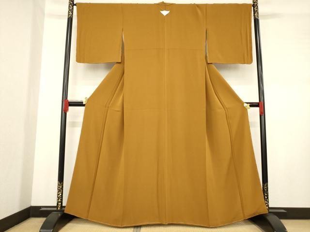 平和屋着物 ファッションデザイナー 花井幸子 色無地 灰茶色 正絹 ck