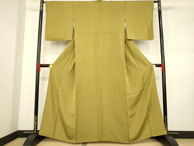 平和屋着物 上質な色無地 作家物 おたふく 璃寛茶色 正絹 ck