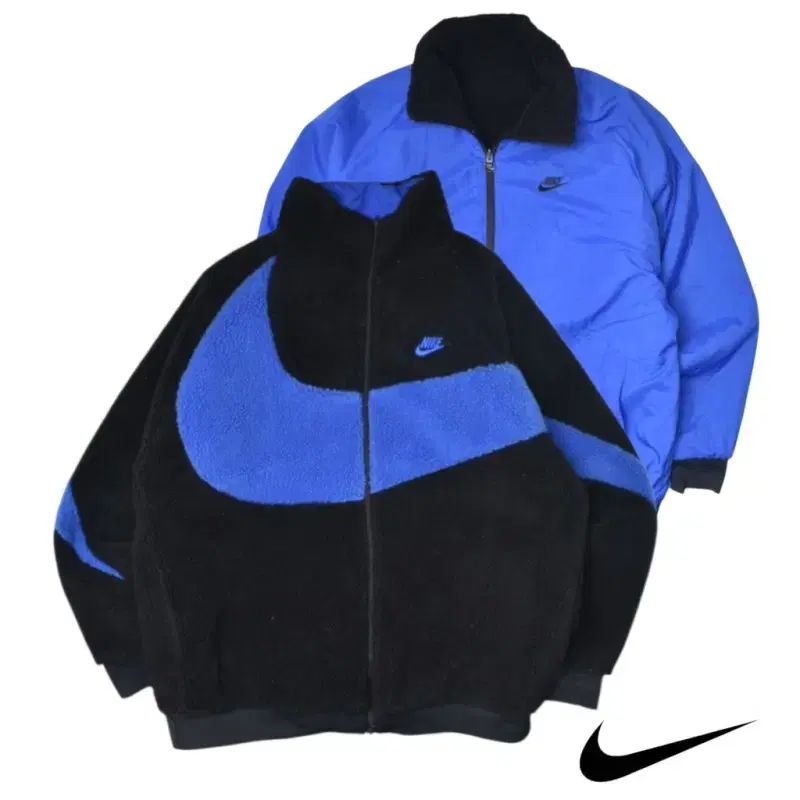 ナイキ ビックロゴ シェルパ リバーシブル 양면 フリース ジップアップ 3XL N0780