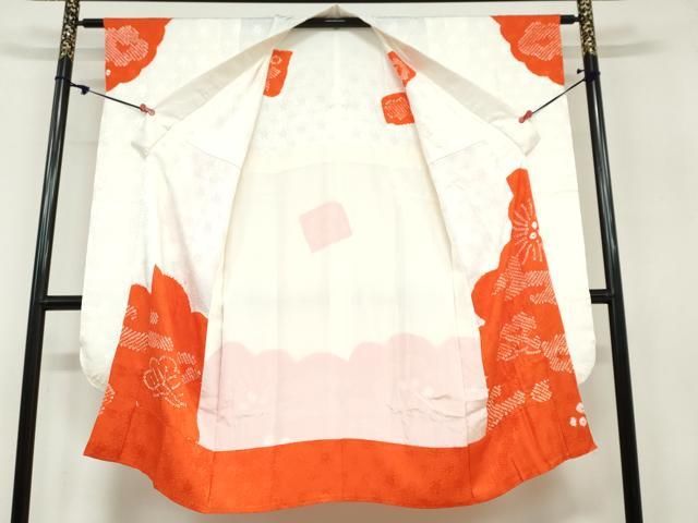 絞り 雲霞草花文