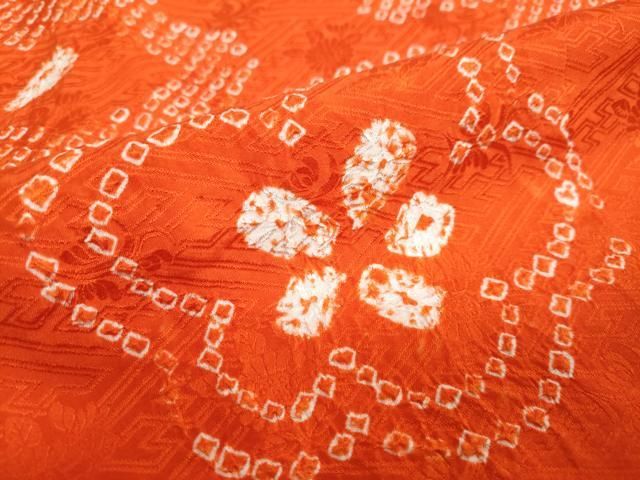  平和屋着物 振袖用長襦袢 無双仕立て 絞り 雲霞草花文 正絹 ud 長襦袢 長襦袢 半襦袢