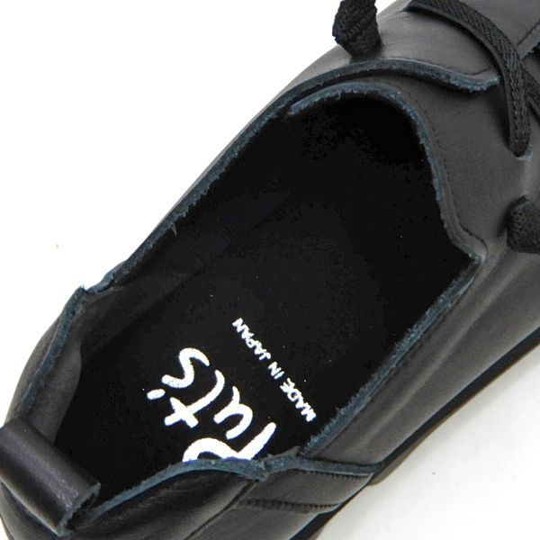  カジュアルシューズ レディース 本革 靴 黒 幅広 4 E Put s プッツ 24588 ブラック 履きやすい 脱ぎ履き簡単 ゴム付き 厚底 秋 冬 スリッポン 靴