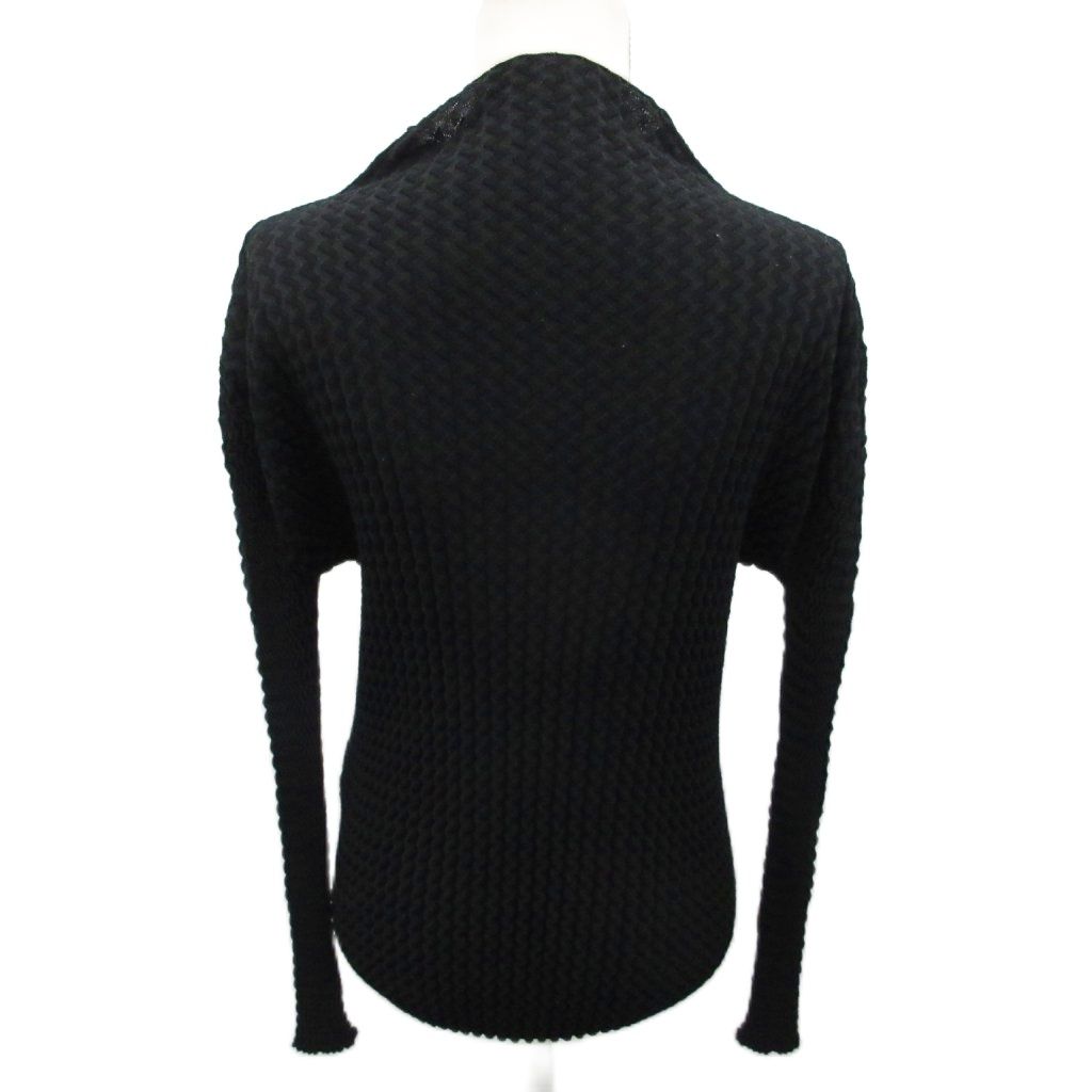 イッセイミヤケ ISSEY MIYAKE 24AW SPONGY-48 カットソー 長袖 ポップコーン 2 M 黒 ブラック IM43KN945