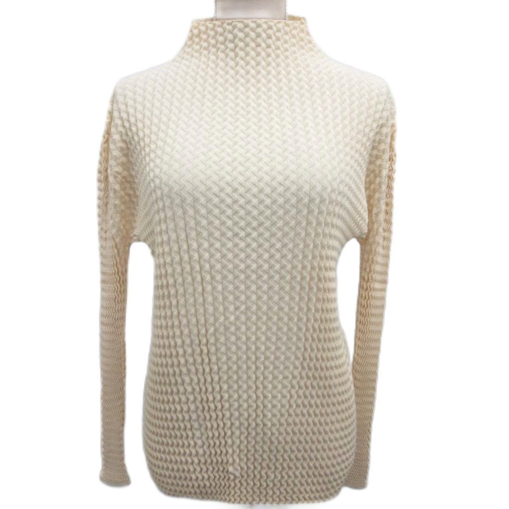 イッセイミヤケ ISSEY MIYAKE 24AW SPONGY カットソー 長袖 ポップコーン 2 M ベージュ IM43KN935