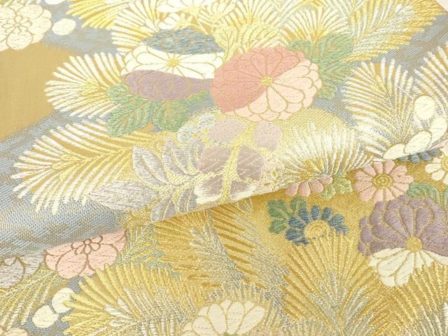 平和屋着物▽六通柄袋帯 唐織 煌貴小袖 金糸 正絹 逸品 DAAX3687az