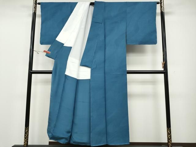 平和屋着物●上質な紬　色無地　藍色　正絹　逸品　AABD0786ph 平和屋着物○上質な紬 色無地 藍色 正絹 逸品 AABD0786ph 平和屋